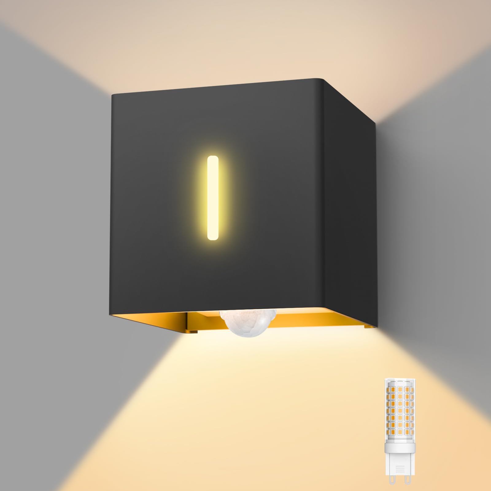brightower LED Außenwandleuchte mit Bewegungsmelder & einstellbarem Abstrahlwinkel – IP54