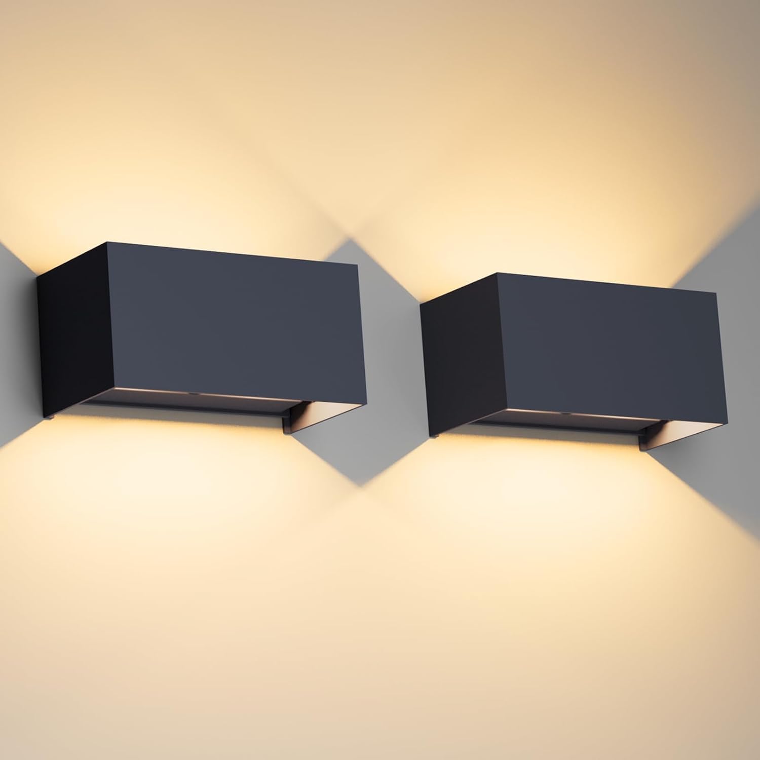 Klighten 24W LED Aussenleuchte 2er Pack – IP65 Wandlampe mit einstellbarem Licht für Innen & Aussen