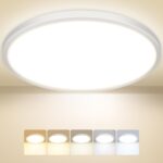 Peasur LED Deckenleuchte 24W Rund – Ultradünn mit 5 Farbtemperaturen für Bad & Wohnraum
