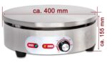 Beeketal BC40-1R Profi Crepes Maker – 400 mm Gusseisen Platte, 50-300 °C, Edelstahl – Bild 2