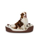 lionto Hundebett 110 x 80 cm mit Wendekissen – 4-in-1 Haustierbett aus Oxford-Stoff