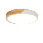 Kimjo LED-Deckenleuchte Ø 30 cm Holz Weiß – Warmweisses Licht 3000K für Wohnzimmer – Bild 8