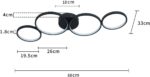 GBLY LED-Deckenleuchte 88cm Ringdesign Warmweiss – moderne Deckenlampe 37W für Wohnzimmer – Bild 5