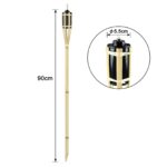 NAIZY Gartenfackeln 12er Set 90cm Bambusfackeln – Öllampen für Outdoor Garten & Deko – Bild 2