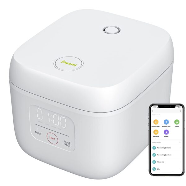 JOYAMI Mini Smart Reiskocher 0,8L mit Antihaftbeschichtung – Intelligente Kochsteuerung für 1–3 Personen
