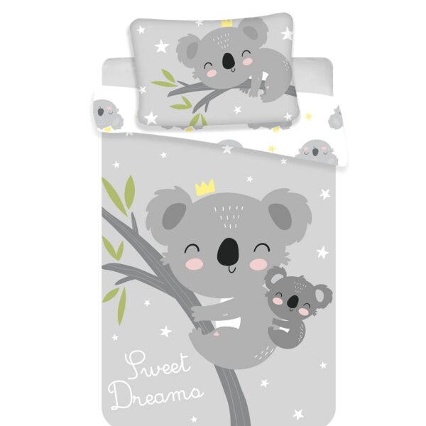 Koala Babybettwäsche 100x135 cm – Wendbar aus 100% Baumwolle für Neugeborene
