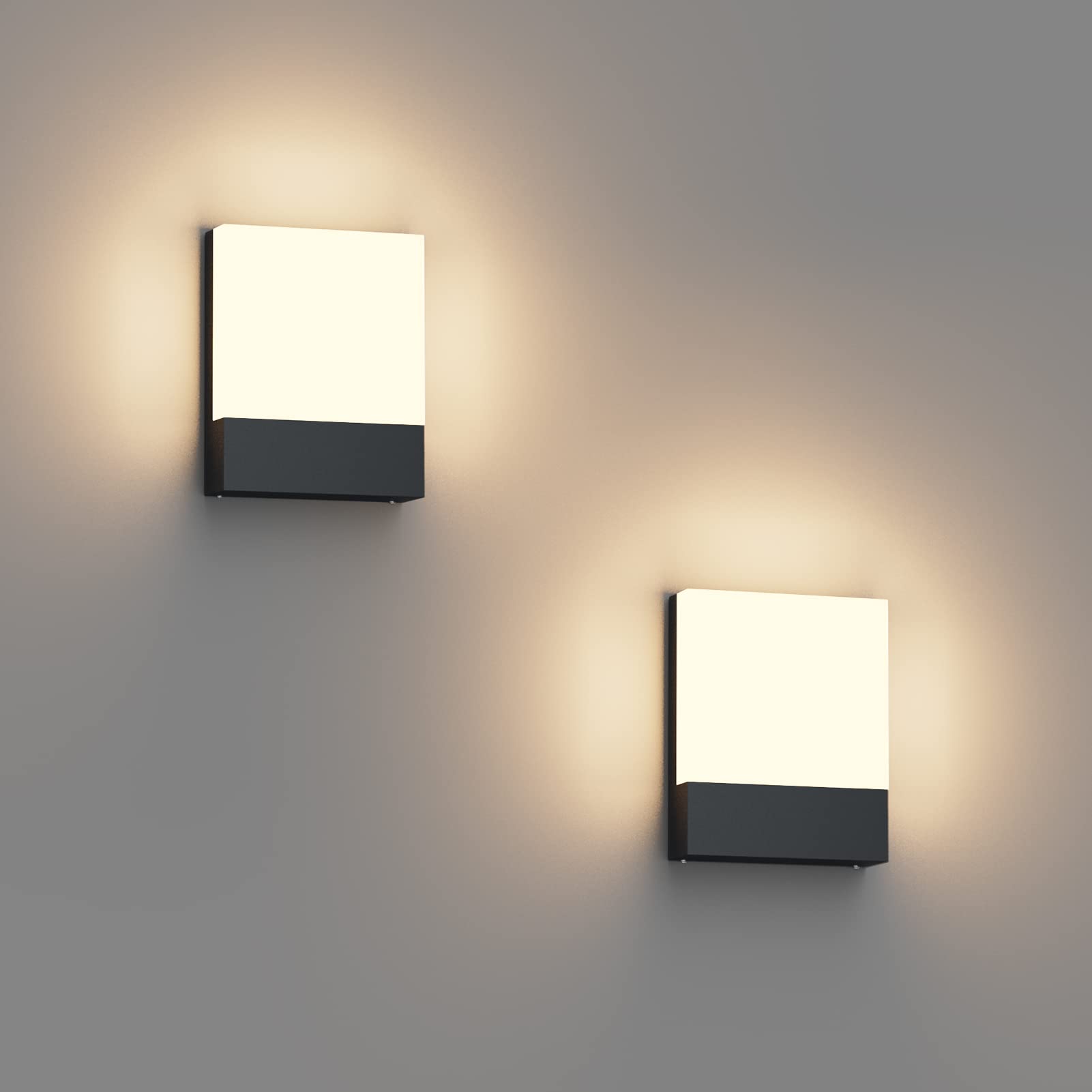 Klighten 2er Set 24W LED Aussenwandleuchte IP65 Anthrazit – 1500 Lumen für Terrasse & Garten