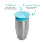 Munchkin Miracle 360 Edelstahl-Trinkbecher 296ml – Auslaufsicherer Lernbecher für Babys – Bild 4