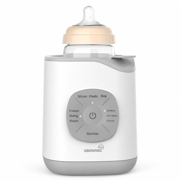 GROWNSY Flaschenwärmer Baby – Intelligente Automatik, 3–5 Min. Wasserbad, Sterilisieren & Auftauen