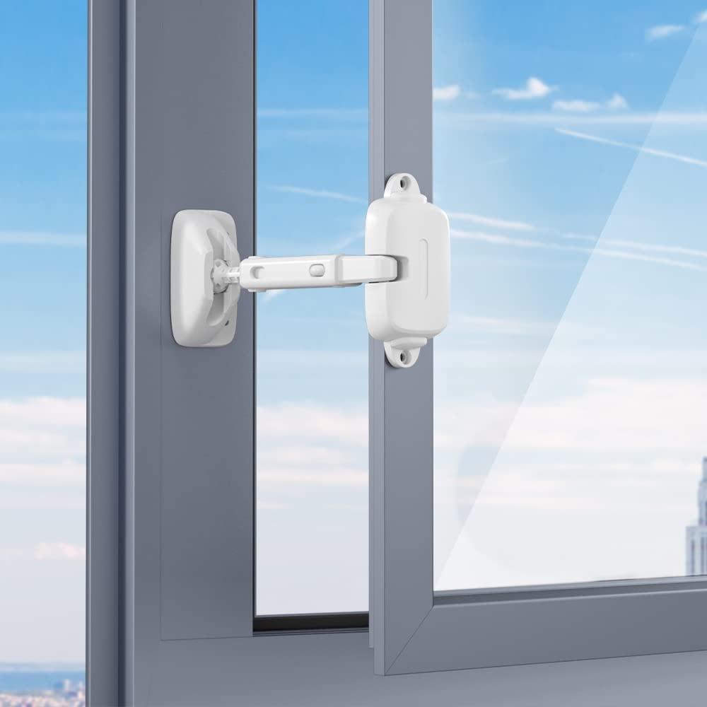 SAFELON Fenstersicherheitsbegrenzer 2er Set – Kindersicheres Fensterschloss mit verstellbarer Öffnung