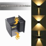 ZHMA 2er Set Wandleuchte 12W – Verstellbar Up & Down mit IP65 Wasserschutz – Bild 3