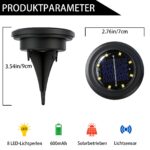 Hqynss 8er Set Solar Bodenleuchten IP65 – Warmweiss Gartenbeleuchtung für Aussen – Bild 5