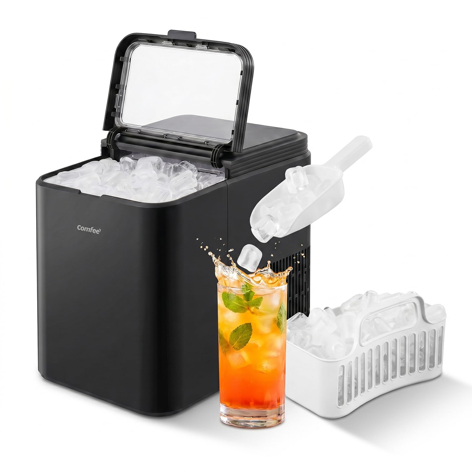 Comfee Eiswürfelmaschine 12 kg/24h mit Selbstreinigung – Bullet Ice Maker kompakt