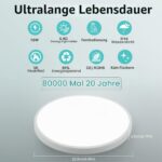 Oraymin LED Deckenlampe 22cm mit Radar-Bewegungsmelder – 1800LM 18W IP54 für Innen – Bild 2