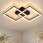 ZMH LED Deckenleuchte 47cm Schwarz – 24W Warmweiss für Wohnzimmer, Küche & Schlafzimmer