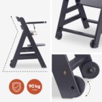 hauck Beta+ Holzhochstuhl Set mit Rädern – Mitwachsend von 6 Monaten bis 90 kg – Bild 9