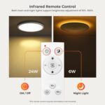 Matane 24W LED Deckenleuchte Rund 30cm – Dimmbar mit Fernbedienung & Nachtlicht für Schlafzimmer – Bild 5