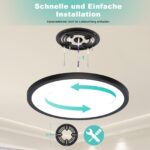 OUILA LED Deckenlampe 18W 4000K – Flache Schwarze Deckenleuchte 22cm für Küche, Bad & Wohnzimmer, 2er Set – Bild 8