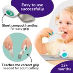 doddl 3-teiliges Besteckset Aqua – Ergonomisches Kinderbesteck ab 1 Jahr für selbstständiges Essen – Bild 4
