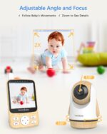 HelloBaby Babyphone mit Kamera – 29h Akku, 350° Pan-Tilt, Infrarot-Nachtsicht & 2-Wege-Audio – Bild 2