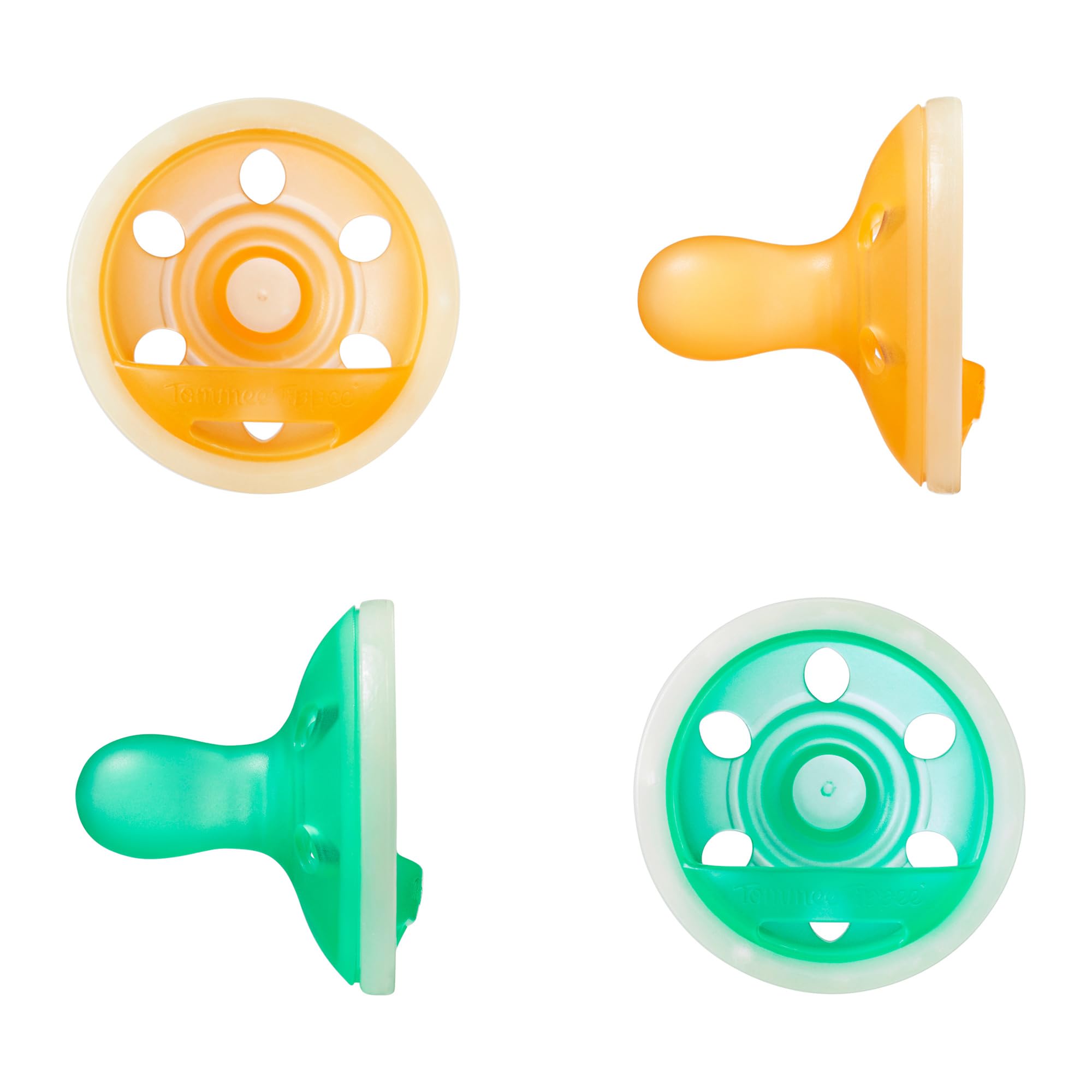 Tommee Tippee Night Glow Schnuller 0-6 Monate, 4er-Pack – Brustähnliches Design mit Glow-in-the-Dark