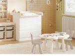 WOLTU Wickelaufsatz 80 x 74,5 cm aus MDF mit Trennfach – Sicherer Wickeltisch Aufsatz in Weiss – Bild 9
