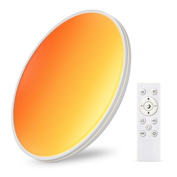 SNADER 44W LED Deckenleuchte Ø37cm Dimmbar – RGBIC Deckenlampe mit Fernbedienung für Wohn- & Schlafzimmer