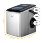 TZS First Austria Eiswürfelmaschine 1,8L – 12kg/24h Kapazität mit LED-Bedienung – Bild 2