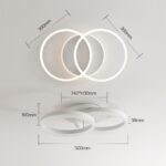 Amdelne LED Deckenlampe 50cm 2-Ringe – Dimmbar mit Fernbedienung für Wohnzimmer & Schlafzimmer – Bild 7