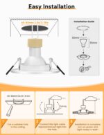 LED Einbaustrahler GU10 Set 10er – Schwenkbar 30° Ø 68 mm Weiss Matt – Bild 3