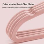 Wellong Samt-Kleiderbügel 35cm, 32er Set Rosa – Rutschfest für Babys & Kleinkinder – Bild 4