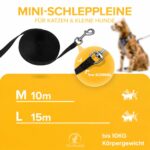 Tierhood Schleppleine 15m – ultraleichte Katzenleine mit Karabiner für Katzen & kleine Hunde – Bild 2