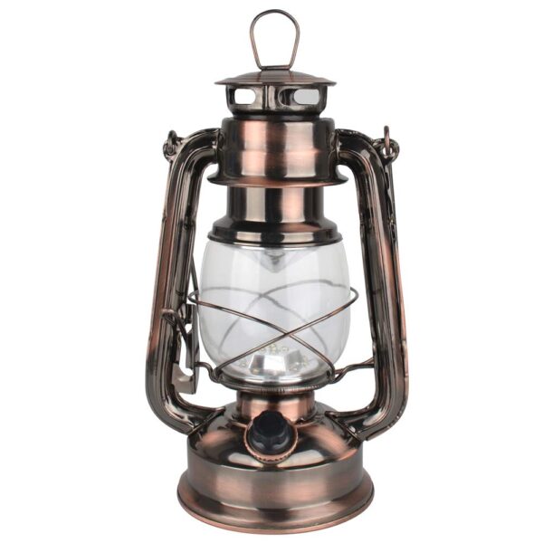 WisHomee Vintage LED Hurricane Laterne Kupfer – Batteriebetrieben mit Dimmfunktion
