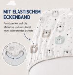 FlyIdeas Spannbettlaken-Set 80x160 cm – 100% Baumwolle für Kinderbetten – Bild 2