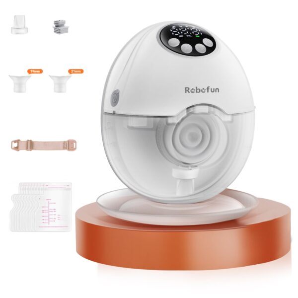 Robofun Elektrische Milchpumpe Freihändig – Doppelmilchpumpe mit 4 Modi & Sensortechnologie