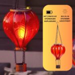 Festive Lights 44cm Heissluftballon Solar-Gartenleuchte – Warmweisse LED-Laterne für Aussen – Bild 4
