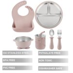 PandaEar Edelstahl Baby Geschirrset mit Silikonhülle – BPA-freies Fütterungsset – Bild 4