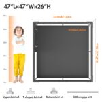 mloong Laufstall Baby 120x120x65cm mit Spielmatte – Sicheres Laufgitter für kleine Wohnungen – Bild 2