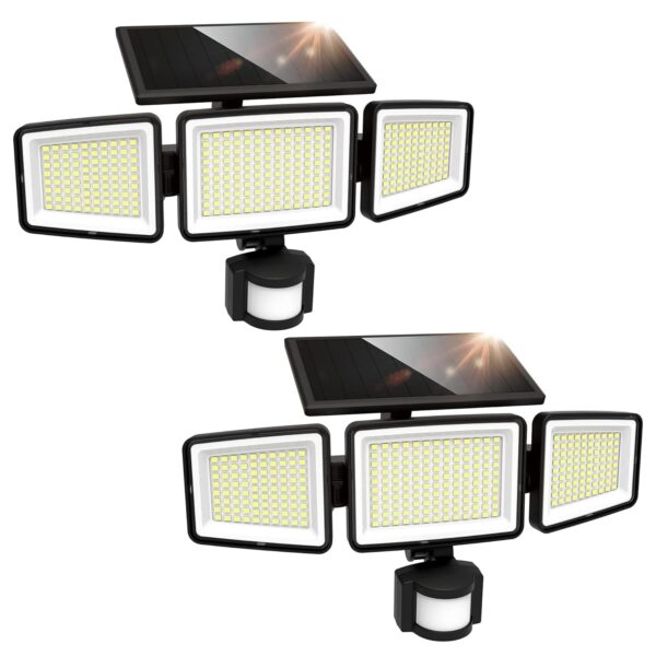 UME Solar-Aussenleuchte mit 302 LEDs & Bewegungsmelder – 3000 lm Flutlicht für Garten