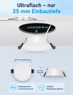 COTLEDL 10er LED Einbaustrahler 230V – 5W Neutralweiß 450lm IP44 für Küche & Bad – Bild 3