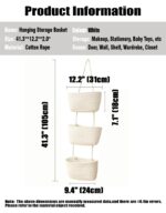 AARAINBOW 3er Wandbehang Baumwollkörbe – Boho Hängekorb Organizer für Wand & Tür – Bild 3