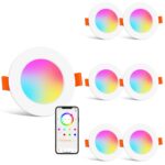 HYDONG Smart LED Einbaustrahler 8W RGB mit Alexa & Bluetooth – 6er Set für Bad & Wohnräume