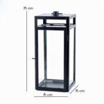 2er-Set skandinavische Gartenwindlichter Edvin 35 & 30 cm – Moderne Metallwindlichter – Bild 2