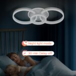 Amdelne Deckenleuchte 65cm dimmbar mit Fernbedienung – 3-Ring LED Design für Wohnzimmer – Bild 5