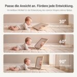 WOODEN TEETHER Baby Spiegel Montessori – Doppelseitiges Spielzeug für Neugeborene 0-12 Monate – Bild 3