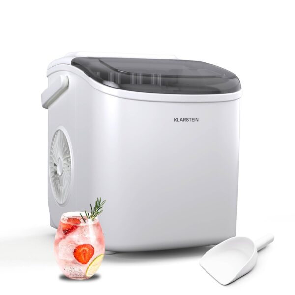 Klarstein Eiswürfelmaschine 12kg/24h – Tragbarer Eisbereiter mit 2 Grössen für Partys