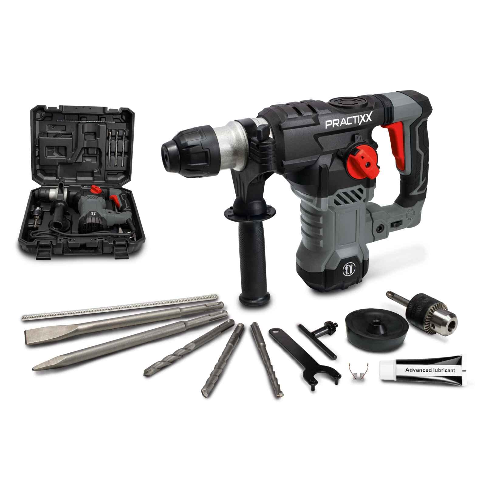 Practixx PX-BH-7V SDS-Plus Bohrhammer 1500W – 7J Schlagkraft für Profi-Arbeiten