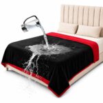 Kingsize Wasserdichte Flanelldecke 228x274 cm – Schutzdecke Rot/Anthrazit für Paare & Familien