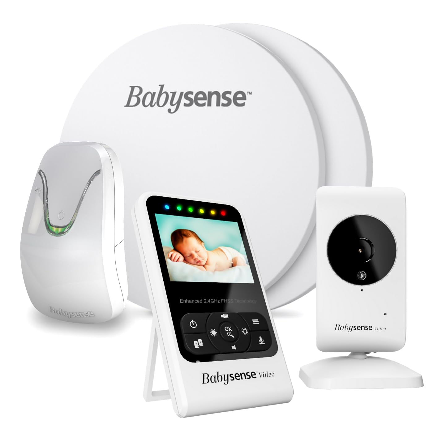 Babysense 7 Atembewegungsmonitor mit 2 Sensormatten & Video-Babyphone – Echtzeit-Überwachung