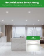 HOMEOW LED Einbaustrahler 7W Kaltweiß 6000K – Flache Deckenspots IP44 für Bad & Küche, 12er Set – Bild 5